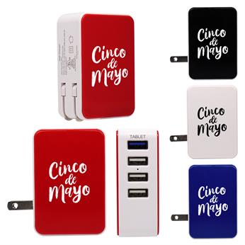 CPP-3901-CincodeMayo - UL 4 Port USB Folding Wall Charger