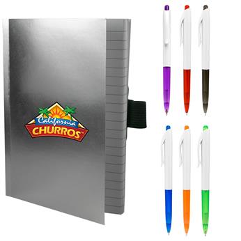 CPP-4306 - 5" x 7" Perfect Metallic Cover Notebook With Pen