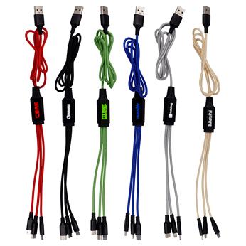 CPP-5038 - 3’ Metallic Logo Light Up Cable with Type C USB