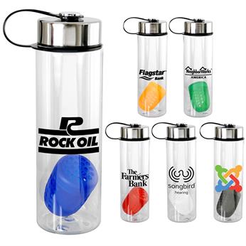 CPP-7090 - Metal Lanyard Lid 24 oz. Recycled Bottle with Floating Infuser