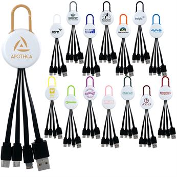 CPP-5537 - White Colorful Clip 3 in 1 Charging Cable