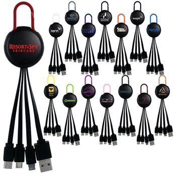 CPP-5553 - Black Colorful Clip 3 in 1 Charging Cable