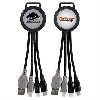 CPP-6614 - Light Up Two Tone Dual Input 3-in-1 Charging Cable