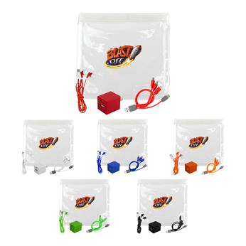 CPP-7638 - Clear A+C Wall, Cable & Ear Bud Set