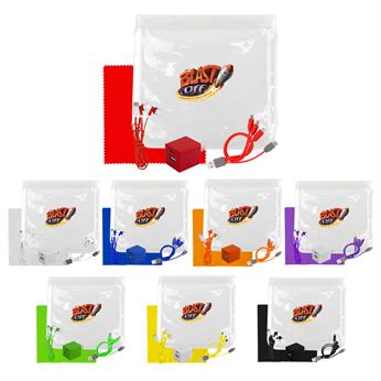 CPP-7649 - Clear Wall, Cable, Ear Bud & Cloth Set