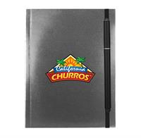 CPP-4302 - 5" x 7" Perfect Metallic Cover Notebook With Elastic Pen