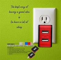 CPP-4310-L - UL Light Up Logo 2 Port Wall Charger