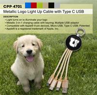 CPP-4701 - Metallic Logo Light Up Cable with Type C USB