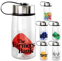 CPP-7077 - Metal Lanyard Lid 18 oz. Recycled Bottle with Floating Infuser