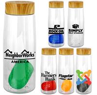 CPP-5342 - Bamboo 25 oz. Clear Contour Bottle with Floating Infuser