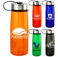 CPP-5344 - Metal Lanyard Lid 25 oz. Colorful Contour Bottle