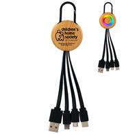 Bamboo Pattern Clip 3-in-1 Charging Cable