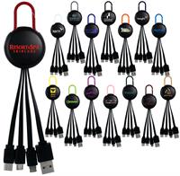 Black Colorful Clip 3 in 1 Charging Cable