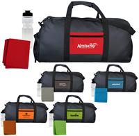 CPP-5853 - Textured Linen Pocket Duffle Sport Bag