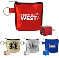 Metallic Wall Charger Techie Pouch
