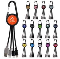 CPP-6620 - Colorful Dual Input 3-in-1 Carabiner Charging Cable