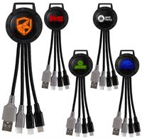 CPP-6625 - Light Up Color Two Tone Dual Input 3-in-1 Charging Cable