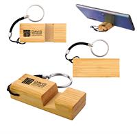 Bamboo Phone Stand Keychain