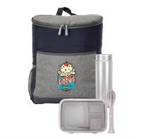 CPP-6677 - Quilted Cooler Backpack Ultimate Lunch & Drink Set