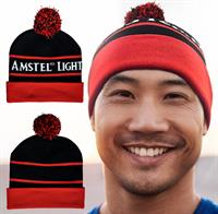 Full Color Knit Beanie With Pom