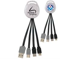 CPP-6870 - White Wood Vivid Dual Input 3-in-1 Charging Cable