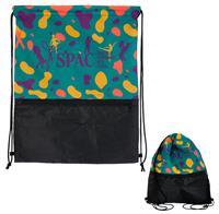 CPP-6965 - Full Color Zippered Drawstring Backpack